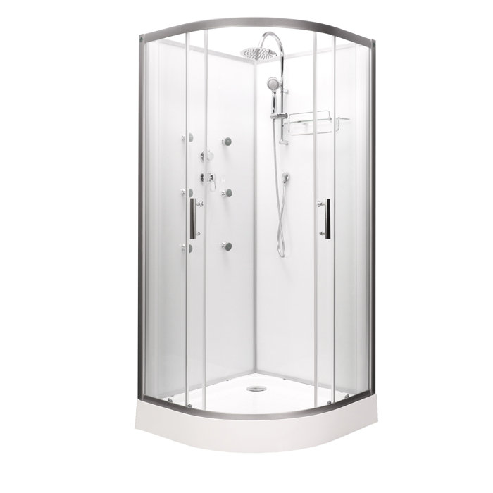 Vidalux Hydro SS78 White Shower Cabin 800 x 800 Wayfair.co.uk